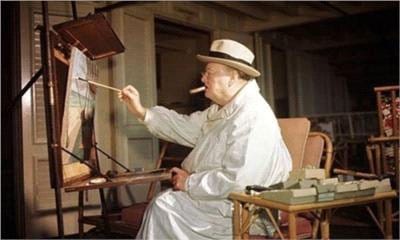Winston Churchill painting at Miami Beach, FL