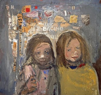 Children and Chalked Wall 3, Joan Eardley, 1962